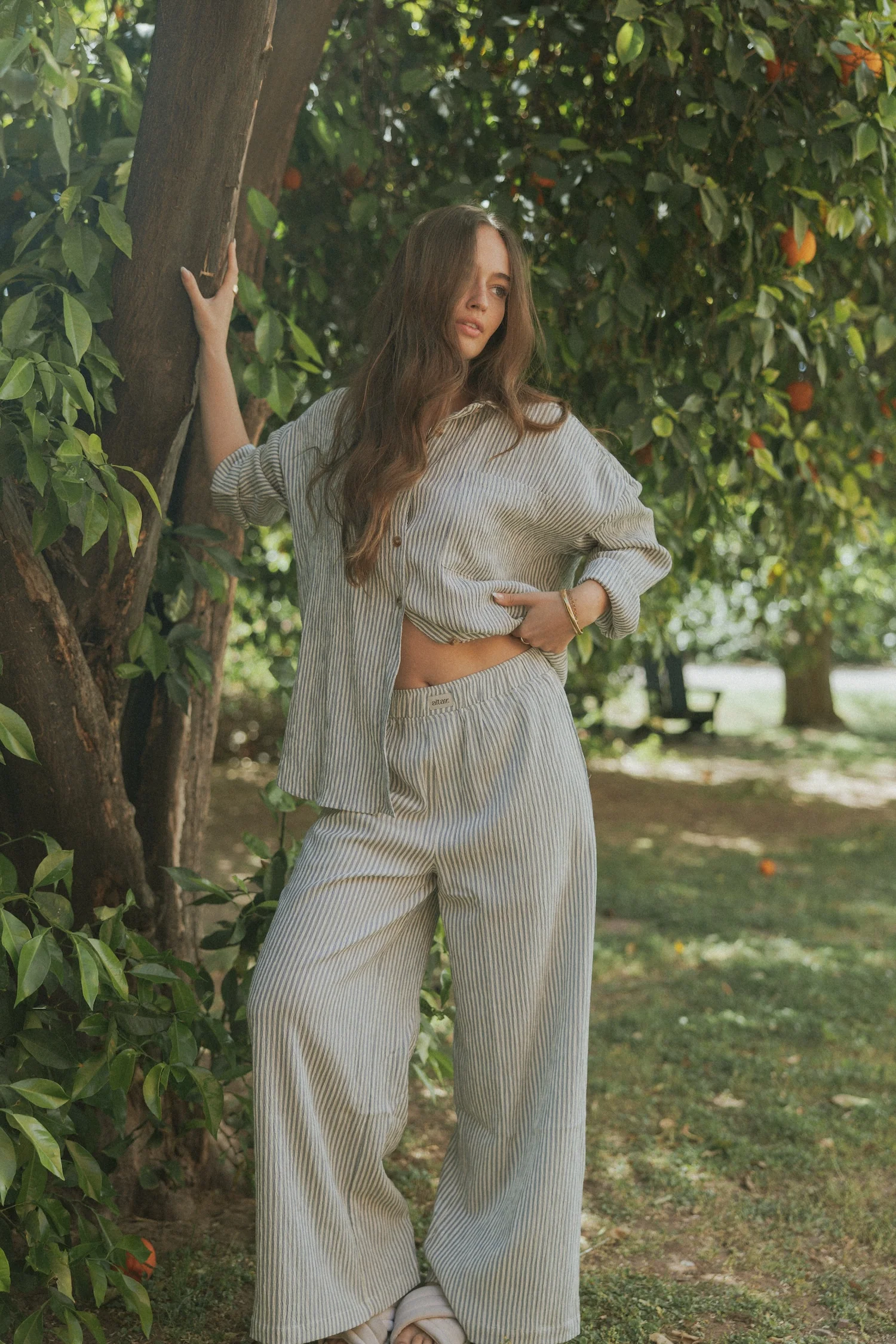 Hampton Pant in Azul | Women's Pinstripe Pants - Image 5