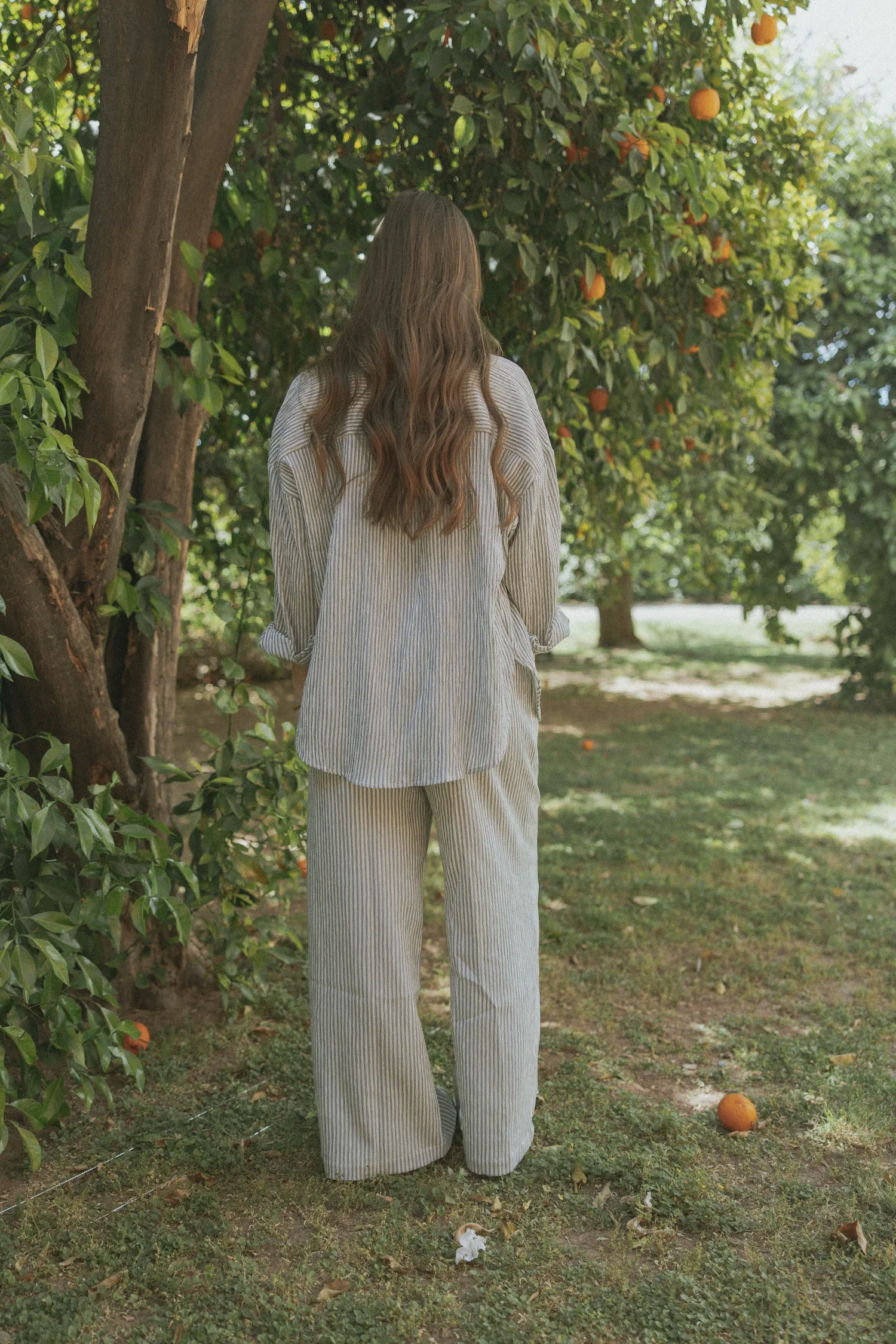 Hampton Pant in Azul | Women's Pinstripe Pants - Image 6