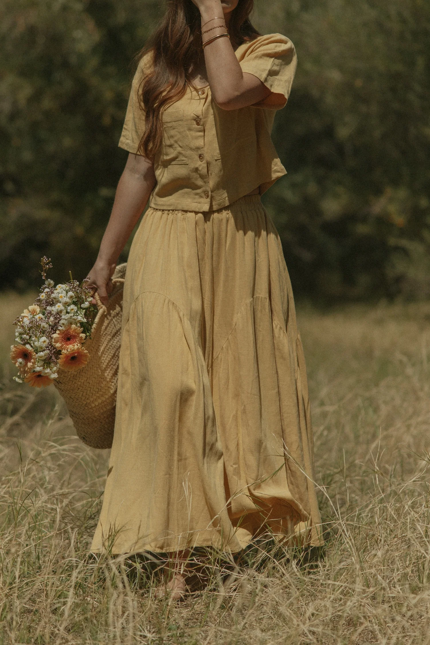 Isla Skirt in Honey | Linen Maxi Skirt