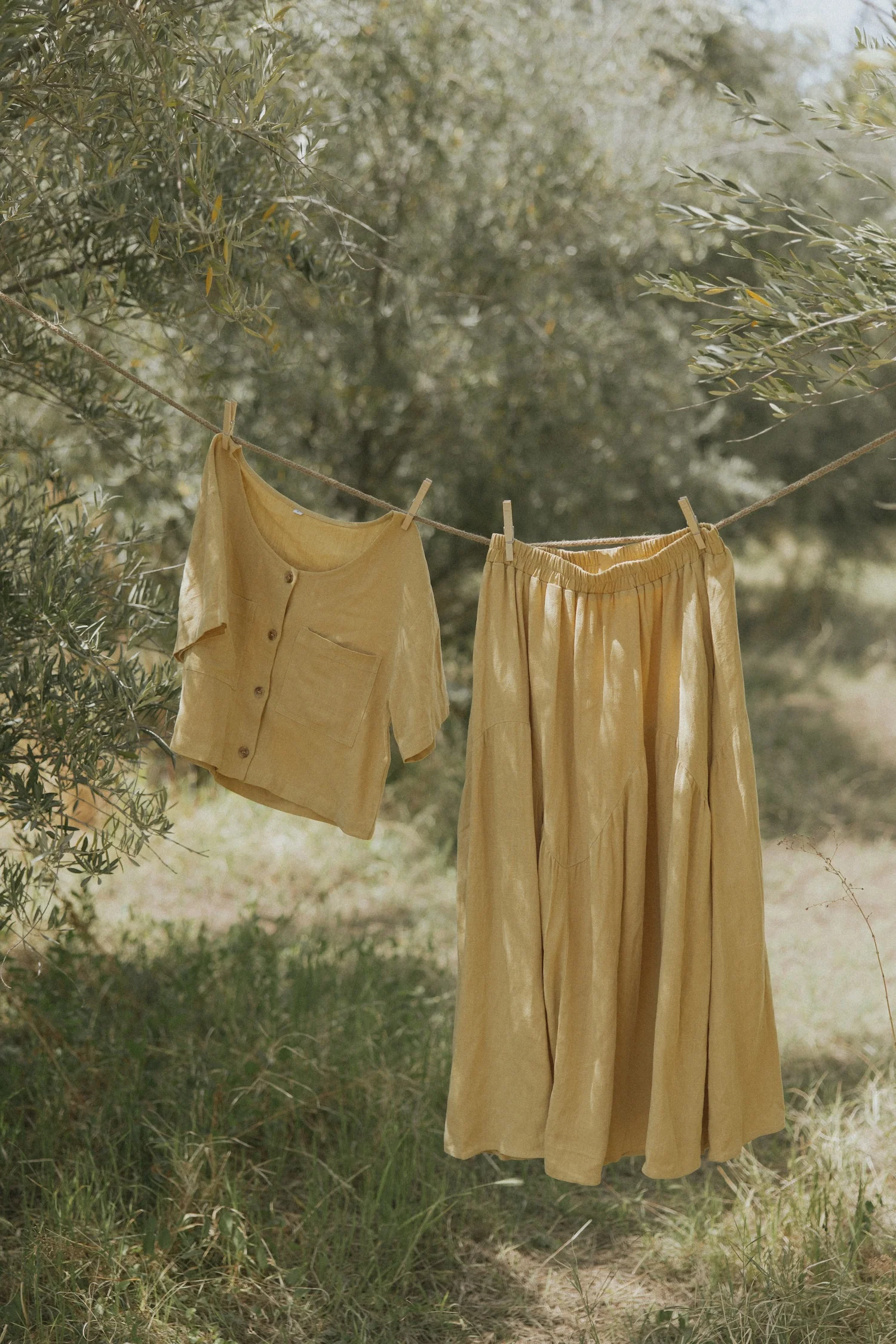 Isla Skirt in Honey | Linen Maxi Skirt - Image 5