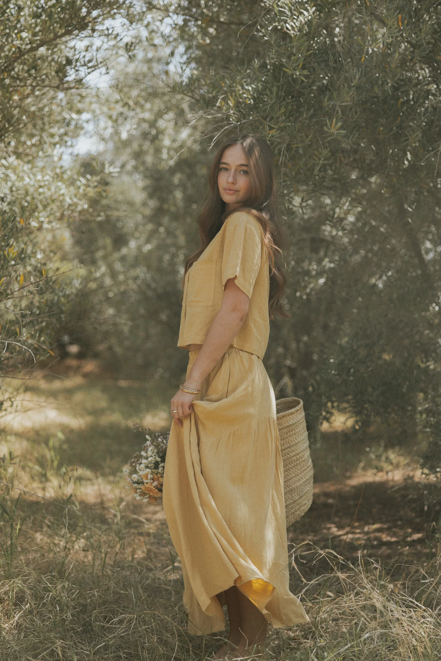 Isla Top in Honey | Linen Short Sleeve Blouse - Image 4
