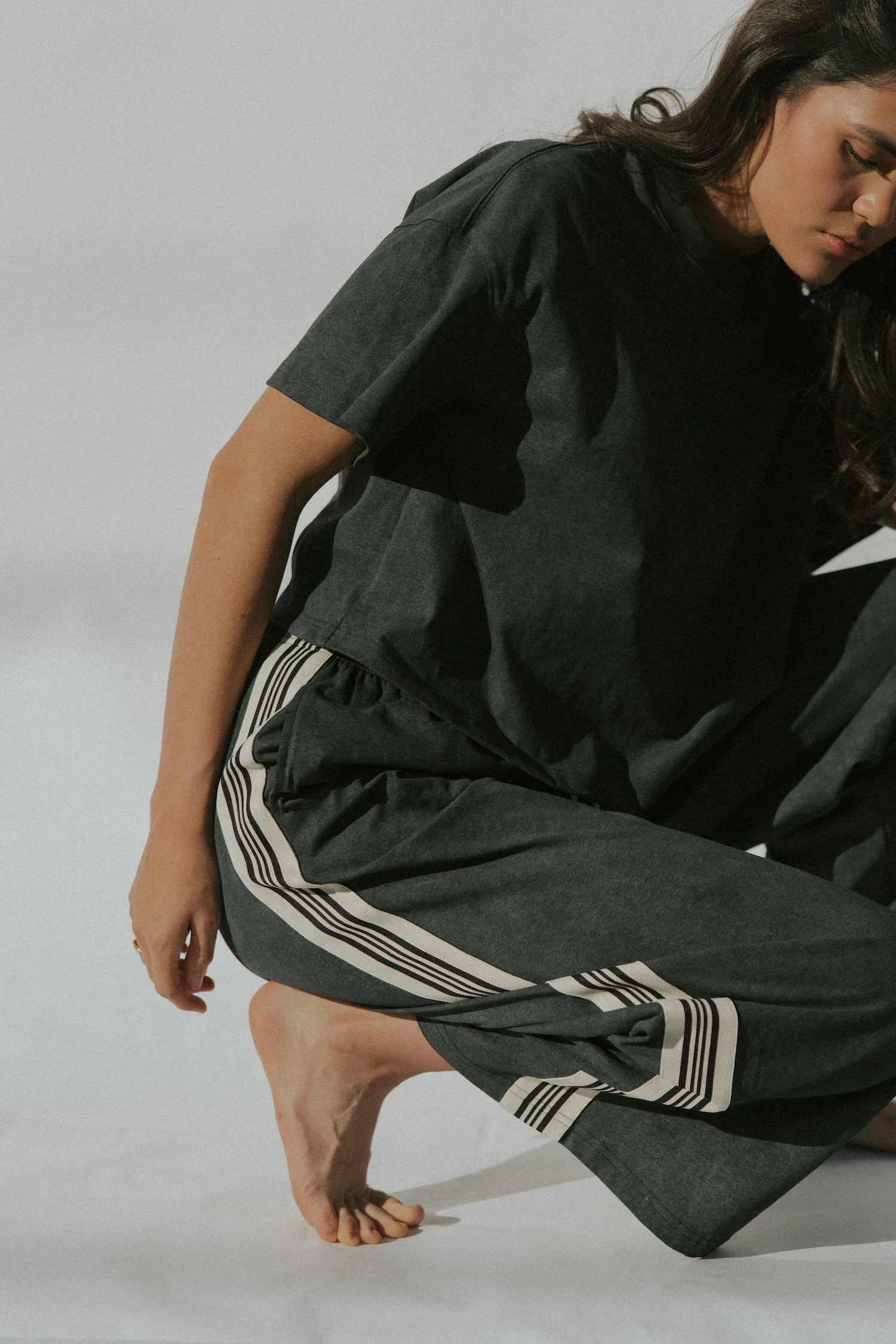 Kate Cotton Track Pant | Acid Wash Black - Image 4