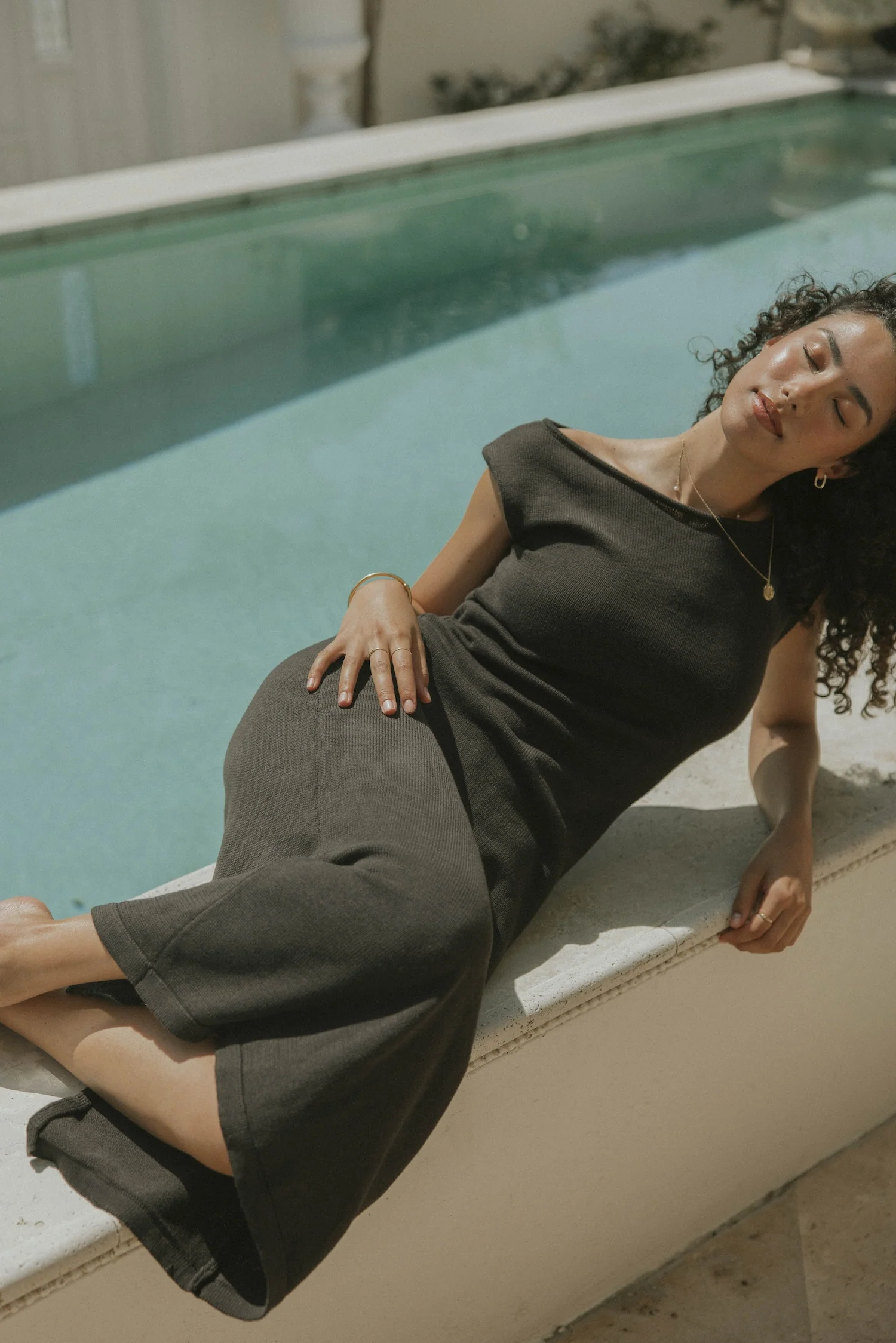 Ophelia in Midnight | Black Sweater Knit Dress - Image 4