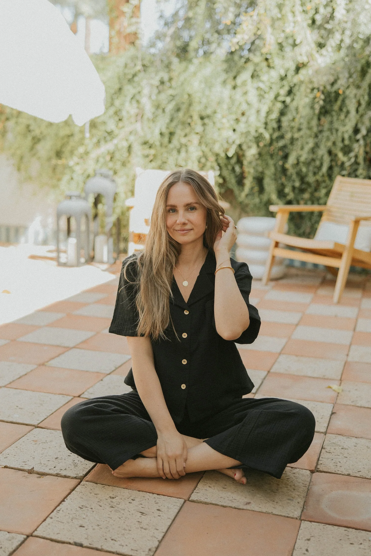 Carmen Top in Black | Black Gauze Button Down Top - Image 7