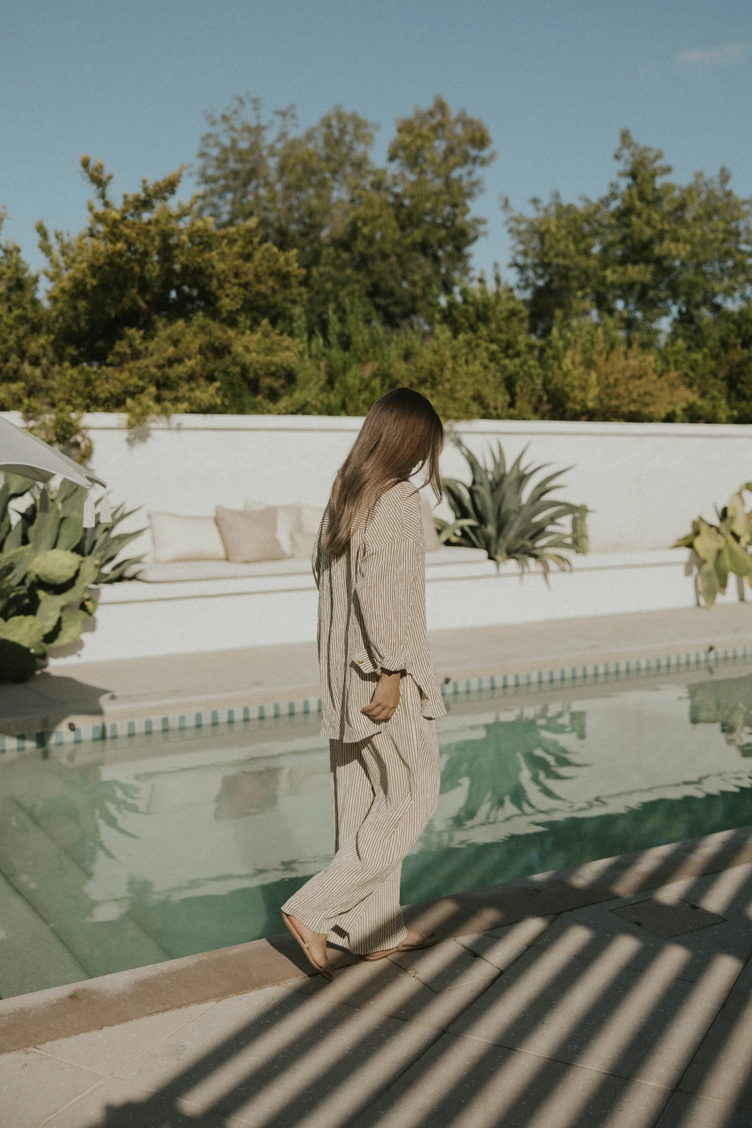 Hampton Pant in Umber | Women's Pinstripe Pants - Image 5