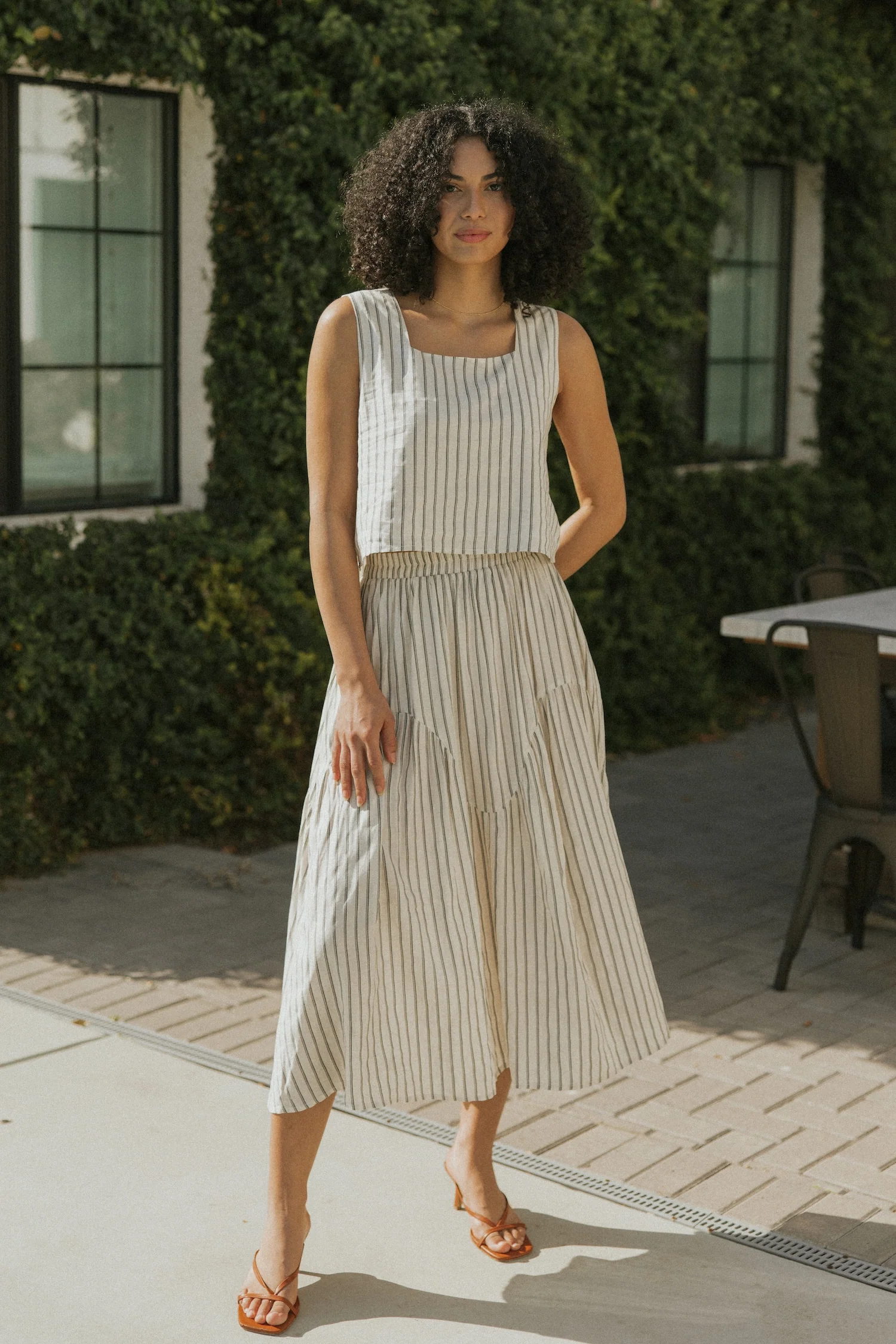 Newport Skirt in Pinstripe | Maxi Skirt - Image 7