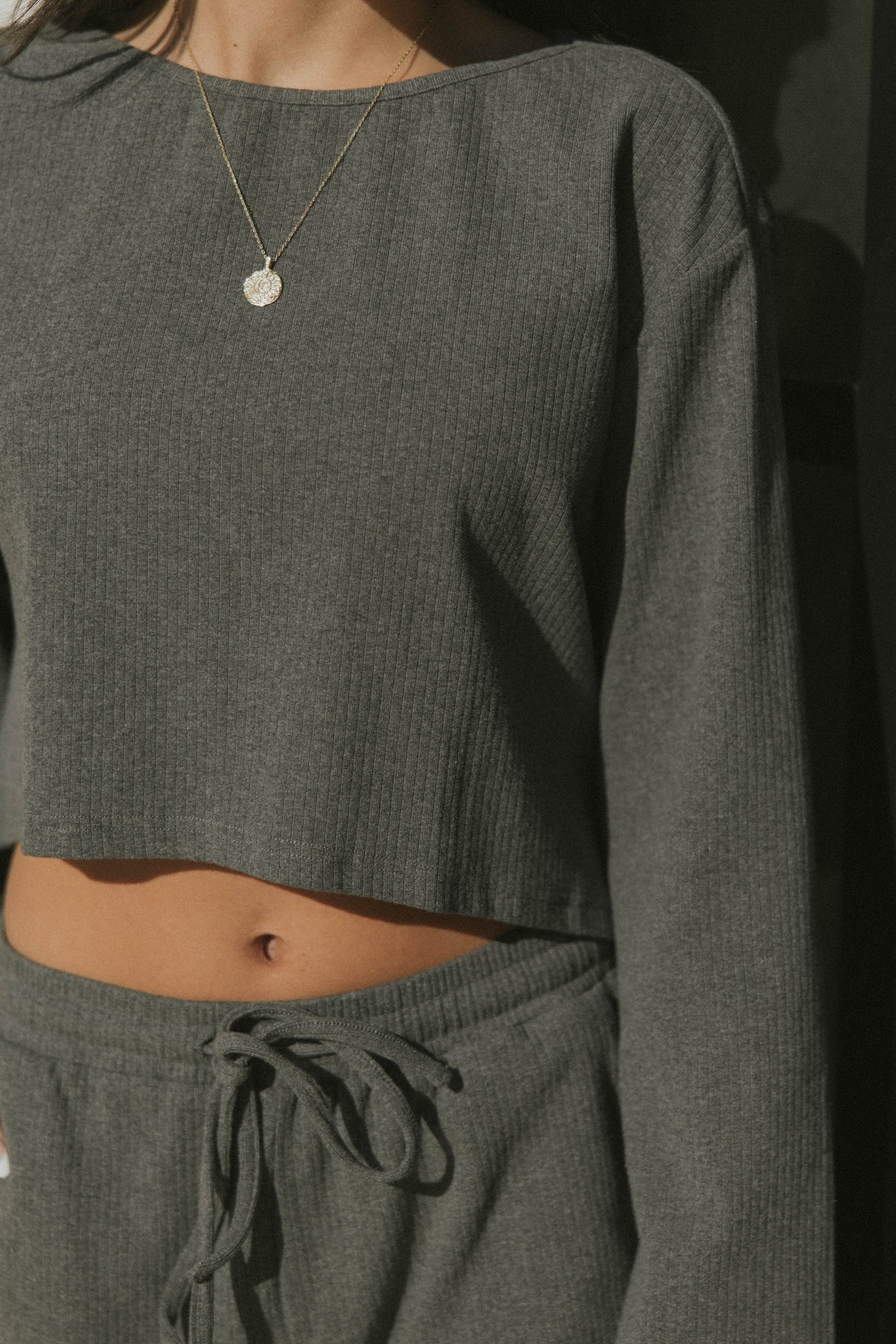 Zoe Thermal Ribbed Pant | Charcoal - Image 7